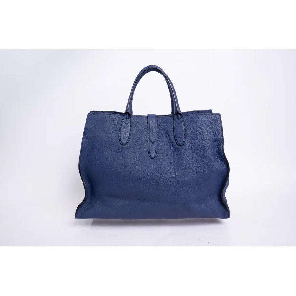 Gucci Large Jackie Navy Leather Two Handle Bag